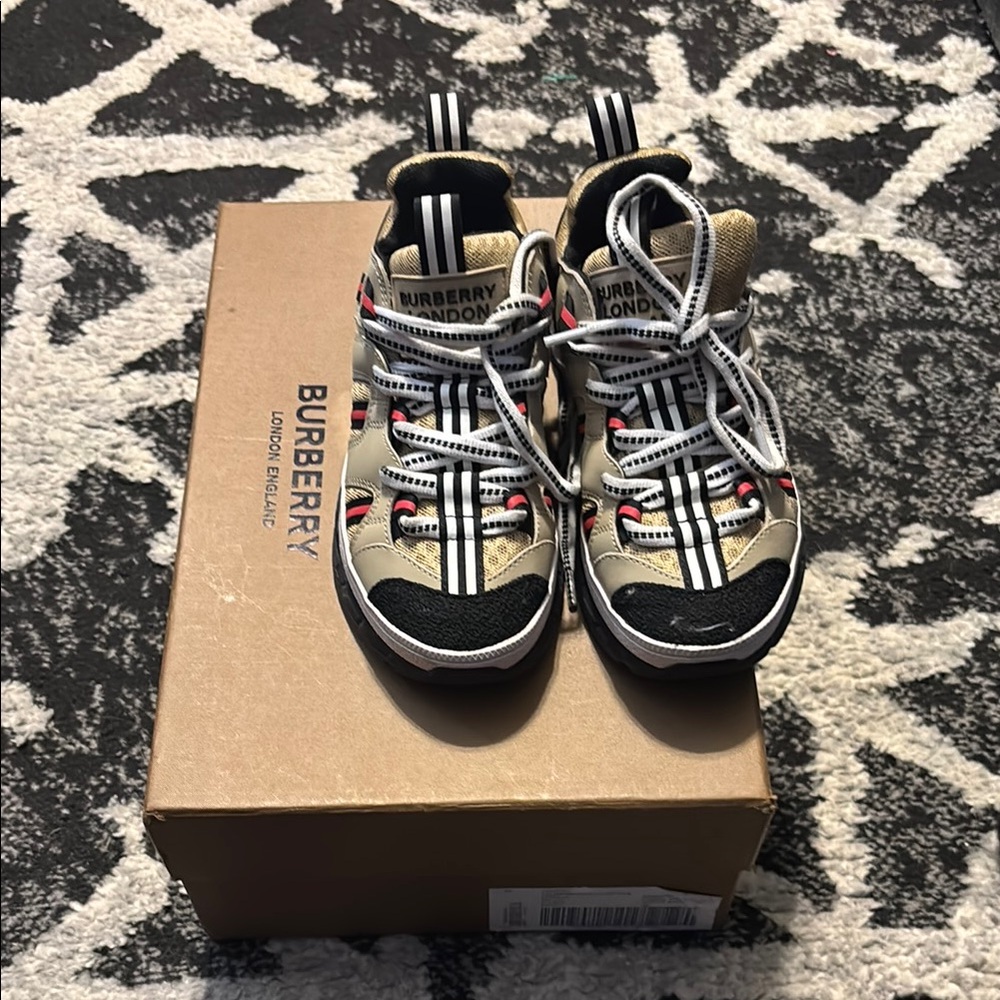 Burberry Kids' Black and White Sneakers
